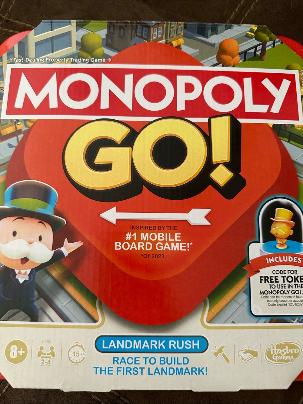 Hasbro MONOPOLY GO! Landmark Rush Board Game - Red